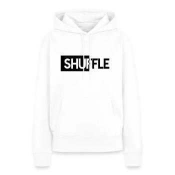 SHUFFLE, CADEAU - Sweat à capuche Premium bio Femme - blanc - Devant - Julia (174cm)
