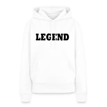 Legend - Sweat à capuche Premium bio Femme - blanc - Devant - Julia (174cm)