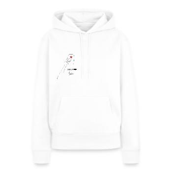 Self Love - Selfie - confiance en soi - motivation - Sweat à capuche Premium bio Femme - blanc - Devant - Julia (174cm)