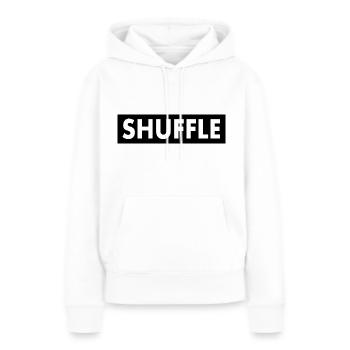 shuffle - Sweat à capuche Premium bio Femme - blanc - Devant - Julia (174cm)