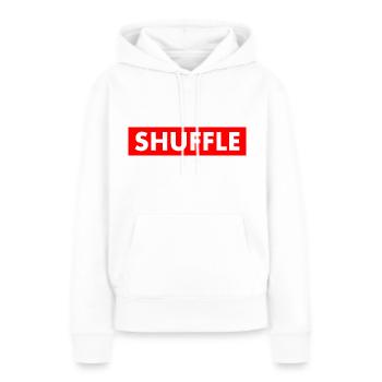 shuffle - Sweat à capuche Premium bio Femme - blanc - Devant - Julia (174cm)