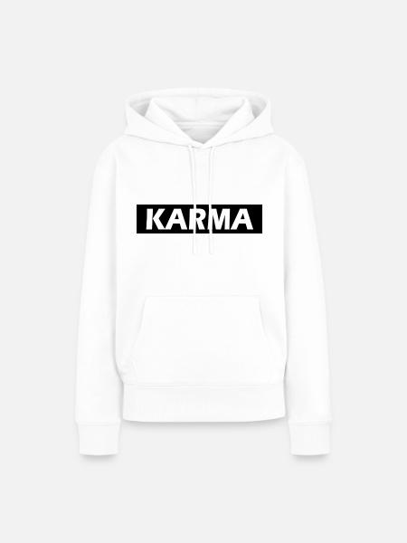 Karma - Frauen Premium Bio Hoodie - Weiß