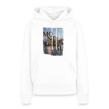 Paysage urbain de la nuit de port de Montréal - Sweat à capuche Premium bio Femme - blanc - Devant - Julia (174cm)