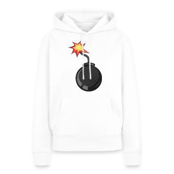 bombe meche dessin flamme - Sweat à capuche Premium bio Femme - blanc - Devant - Julia (174cm)