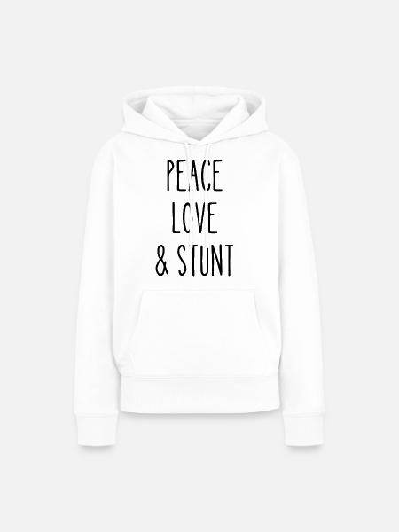Frieden Liebe Stunt - Frauen Premium Bio Hoodie - Weiß