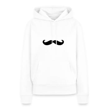 Schnurrbart - Frauen Premium Bio Hoodie - Weiß - Vorne - Julia (174cm)
