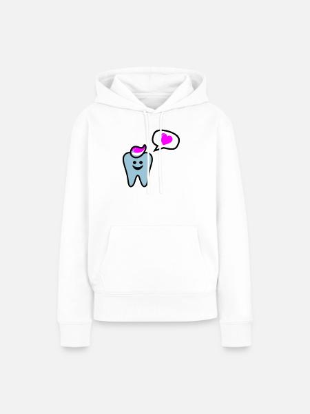 zahn punk zahnarzt dentist - Sweat à capuche Premium bio Femme - blanc