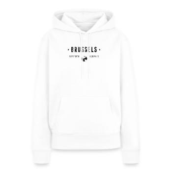 Brussels - Frauen Premium Bio Hoodie - Weiß - Vorne - Julia (174cm)