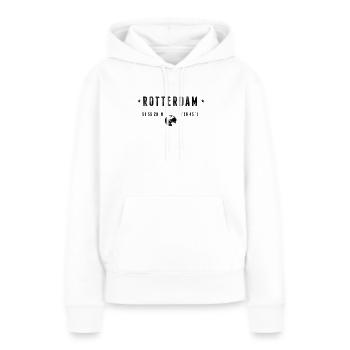 Rotterdam - Frauen Premium Bio Hoodie - Weiß - Vorne - Julia (174cm)