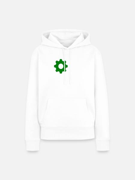 Zahnrad - Frauen Premium Bio Hoodie - Weiß