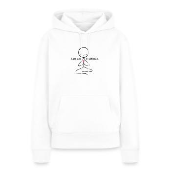Méditation - Sweat à capuche Premium bio Femme - blanc - Devant - Julia (174cm)