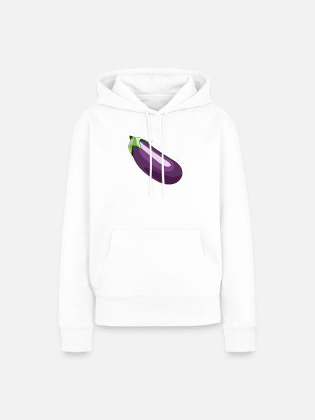 Aubergine - Frauen Premium Bio Hoodie - Weiß
