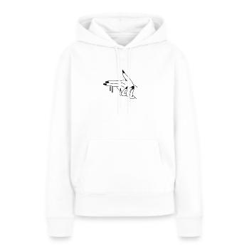Hand Pistole Waffe Trendy Mode - Frauen Premium Bio Hoodie - Weiß - Vorne - Julia (174cm)