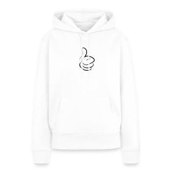 Thumbs up! - Sweat à capuche Premium bio Femme - blanc - Devant - Julia (174cm)