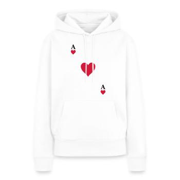 As de coeur - Sweat à capuche Premium bio Femme - blanc - Devant - Julia (174cm)