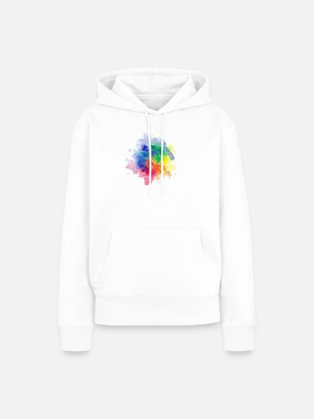 Farbenfrohe Kaleidoskop-Verschmelzung - Frauen Premium Bio Hoodie - Weiß
