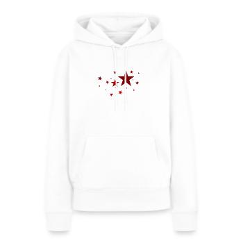 Sterne in Rot - Frauen Premium Bio Hoodie - Weiß - Vorne - Julia (174cm)