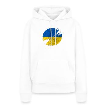 Ukraine Kreis verschwommen Vintage / Geschenk - Frauen Premium Bio Hoodie - Weiß - Vorne - Julia (174cm)