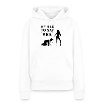 Mariage mariage bachelorette fête mariée mariage - Sweat à capuche Premium bio Femme - blanc - Devant - Julia (174cm)