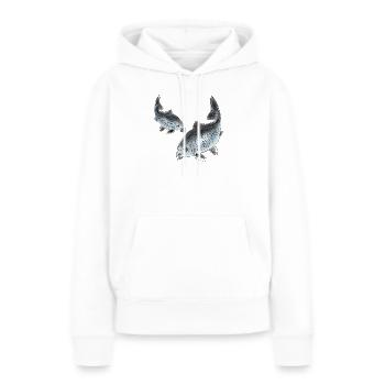 Karpfen - Frauen Premium Bio Hoodie - Weiß - Vorne - Julia (174cm)