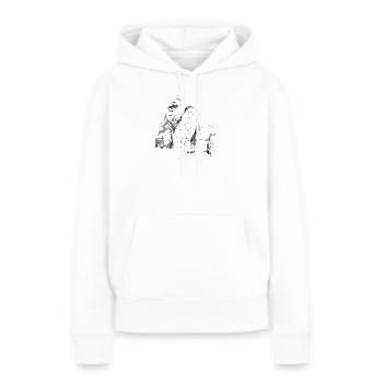 gorilla - Sweat à capuche Premium bio Femme - blanc - Devant - Julia (174cm)