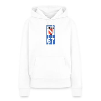 alsace - Sweat à capuche Premium bio Femme - blanc - Devant - Julia (174cm)
