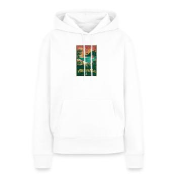Vietnam Vintage Beach Design - Frauen Premium Bio Hoodie - Weiß - Vorne - Julia (174cm)