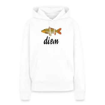 Poisson doré écailles orange - Sweat à capuche Premium bio Femme - blanc - Devant - Julia (174cm)