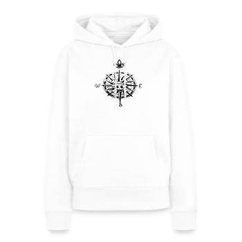 boussole op compas - Sweat à capuche Premium bio Femme - blanc - Devant - Julia (174cm)