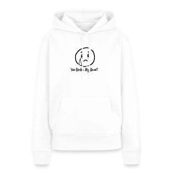 Mal d'amour - Sweat à capuche Premium bio Femme - blanc - Devant - Julia (174cm)