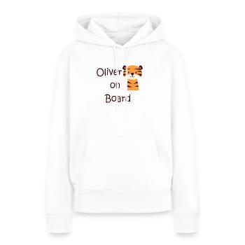 Oliver on board - Sweat à capuche Premium bio Femme - blanc - Devant - Julia (174cm)
