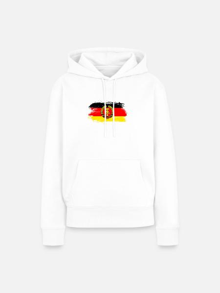 DDR Flaggen Design / Geschenkidee - Frauen Premium Bio Hoodie - Weiß