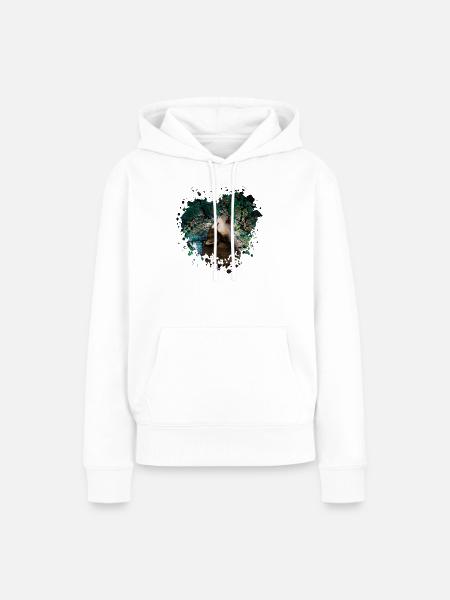 Heulender Malamute - Frauen Premium Bio Hoodie - Weiß
