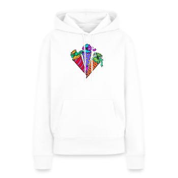 Sac d’école Début de l’école - Sweat à capuche Premium bio Femme - blanc - Devant - Julia (174cm)
