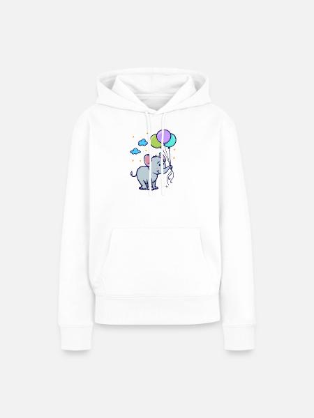 Tier Elefant - Frauen Premium Bio Hoodie - Weiß