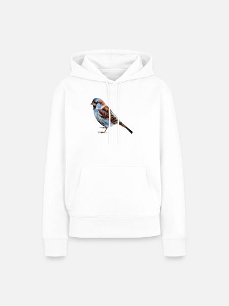 Vogel Spatz - Frauen Premium Bio Hoodie - Weiß