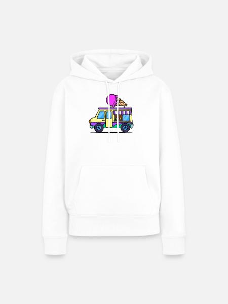 Kids Eiscreme - Frauen Premium Bio Hoodie - Weiß