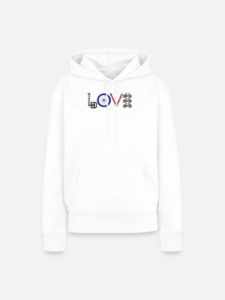 Liebe Fahrrad Rad - Frauen Premium Bio Hoodie - Weiß