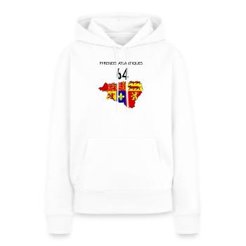 Pyrénées atlantiques - Sweat à capuche Premium bio Femme - blanc - Devant - Julia (174cm)