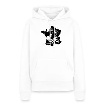 casque sp carte - Sweat à capuche Premium bio Femme - blanc - Devant - Julia (174cm)