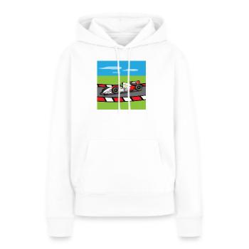 Voiture de course, voiture de course, course, voiture, voiture de sport - Sweat à capuche Premium bio Femme - blanc - Devant - Julia (174cm)