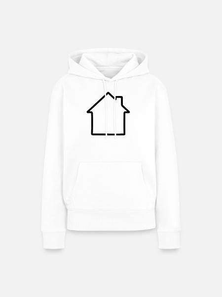Einfaches Logo des Hauses - Frauen Premium Bio Hoodie - Weiß