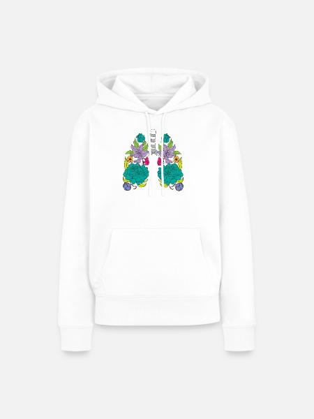 eine Lunge aus Rosen - Frauen Premium Bio Hoodie - Weiß