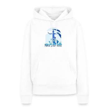 Yogi - Frauen Premium Bio Hoodie - Weiß - Vorne - Julia (174cm)