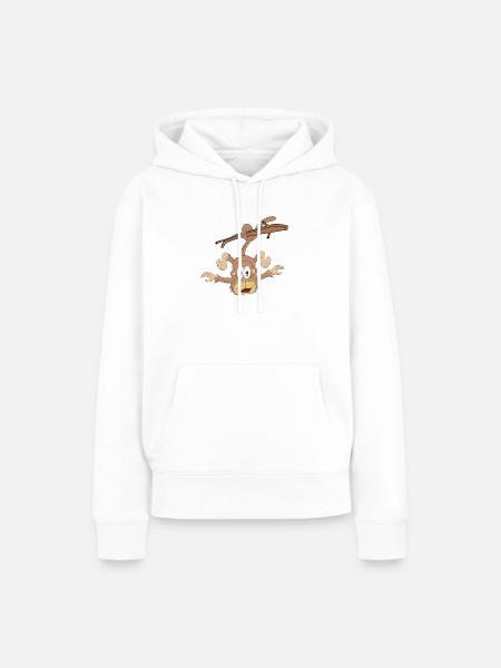 Hängender Affe - Frauen Premium Bio Hoodie - Weiß
