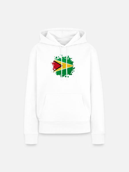 Guyana Flagge Klecks - Frauen Premium Bio Hoodie - Weiß