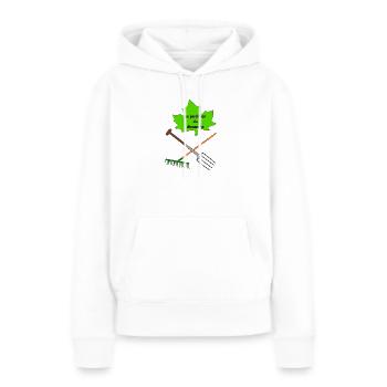 Le jardinier du dimanche - Sweat à capuche Premium bio Femme - blanc - Devant - Julia (174cm)