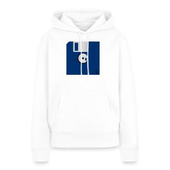 Diskette - Frauen Premium Bio Hoodie - Weiß - Vorne - Julia (174cm)