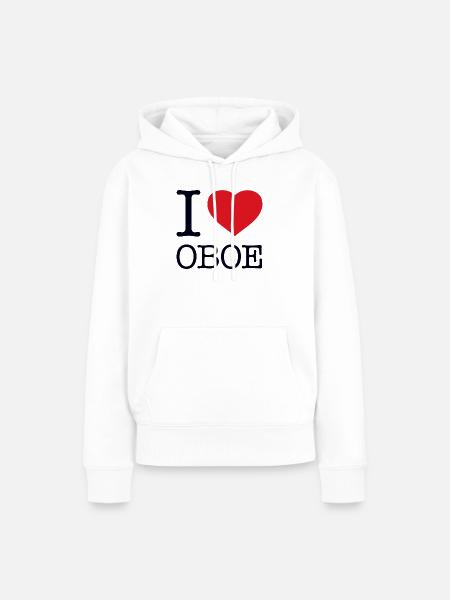 I LOVE OBOE - Frauen Premium Bio Hoodie - Weiß