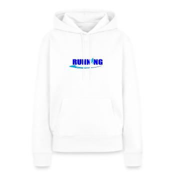running - Sweat à capuche Premium bio Femme - blanc - Devant - Julia (174cm)